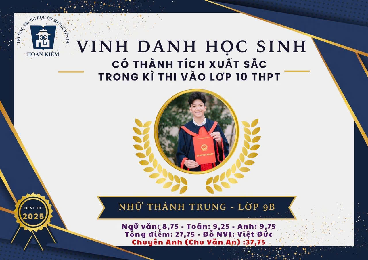TRUNG TÂM PICEN CHÚC MỪNG THÀNH TÍCH VƯỢT BẬC CỦA HỌC SINH TRONG KỲ THI VÀO LỚP 10 NĂM 2025
