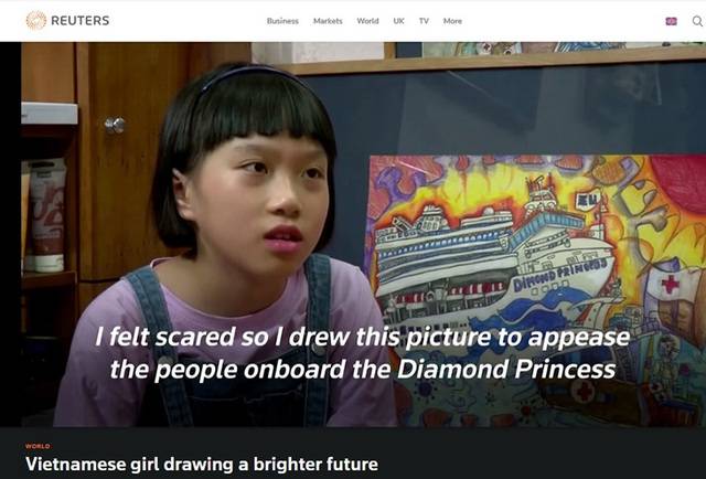 Cô bé Việt vẽ tranh về dịch Covid-19 được hãng tin quốc tế đưa tin