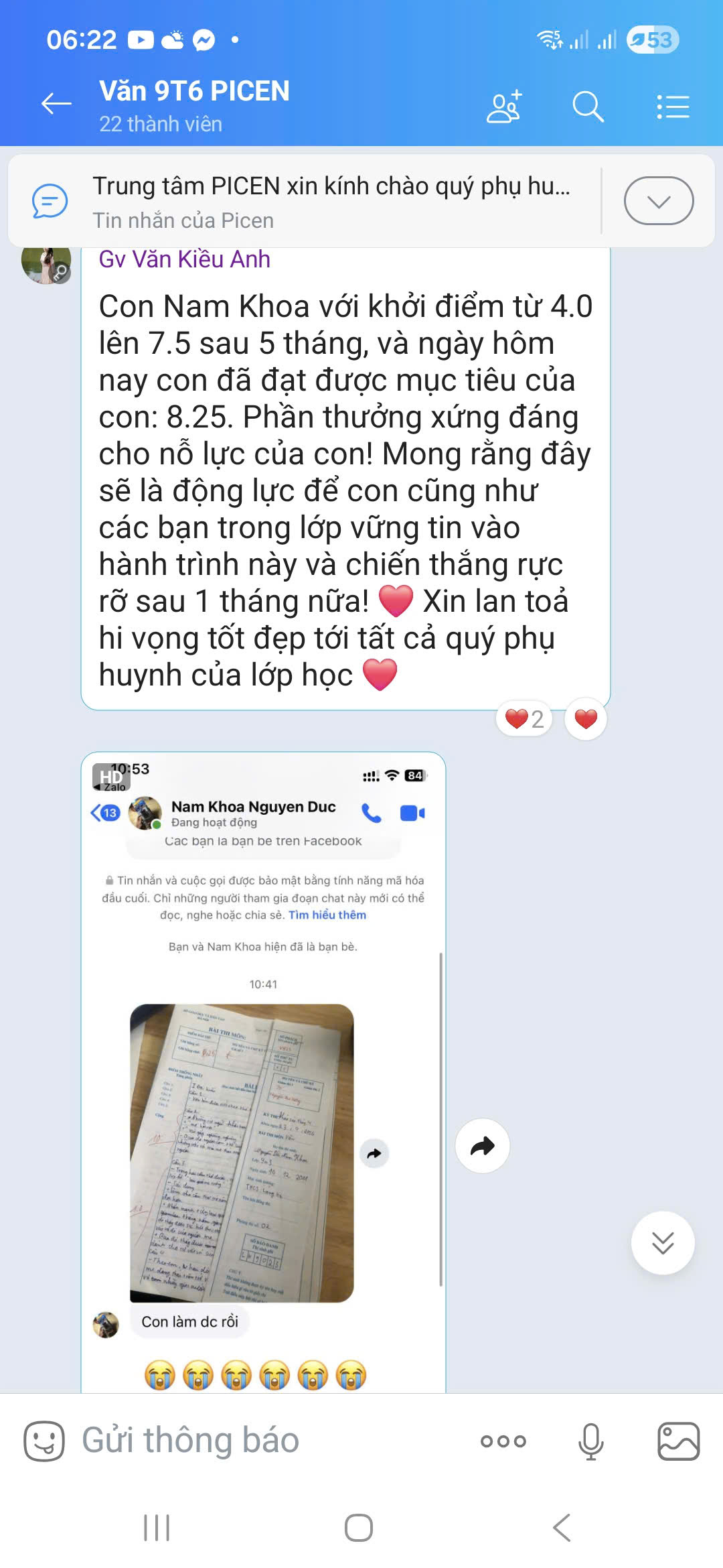 HÀNH TRÌNH BỨT PHÁ MÔN VĂN LỚP 9 – NAM KHOA ĐẠT 8.25 TRONG GIAI ĐOẠN ÔN THI VÀO 10