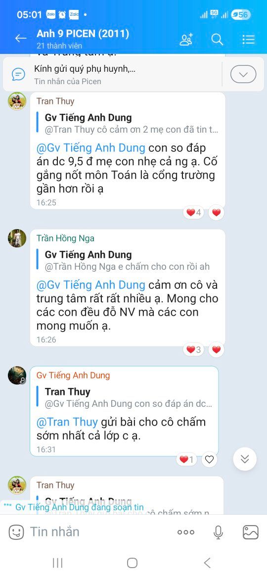 Không Khí Hân Hoan Của Lớp Anh 9 PICEN Sau Ngày Thi Đầu Tiên”