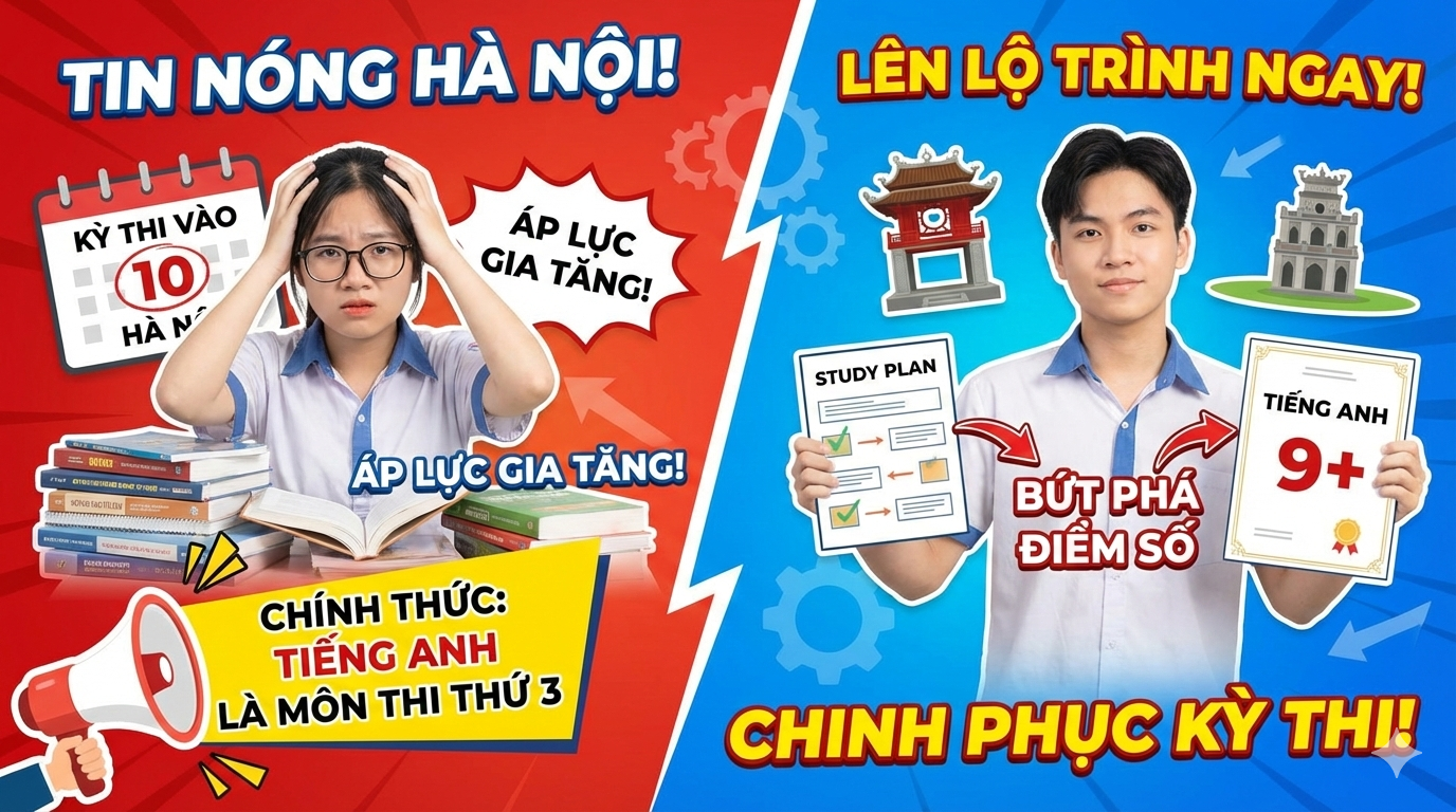 CHÍNH THỨC: TIẾNG ANH LÀ MÔN THI THỨ 3 VÀO 10 TẠI HÀ NỘI – LÊN LỘ TRÌNH NGAY ĐỂ BỨT PHÁ!”
