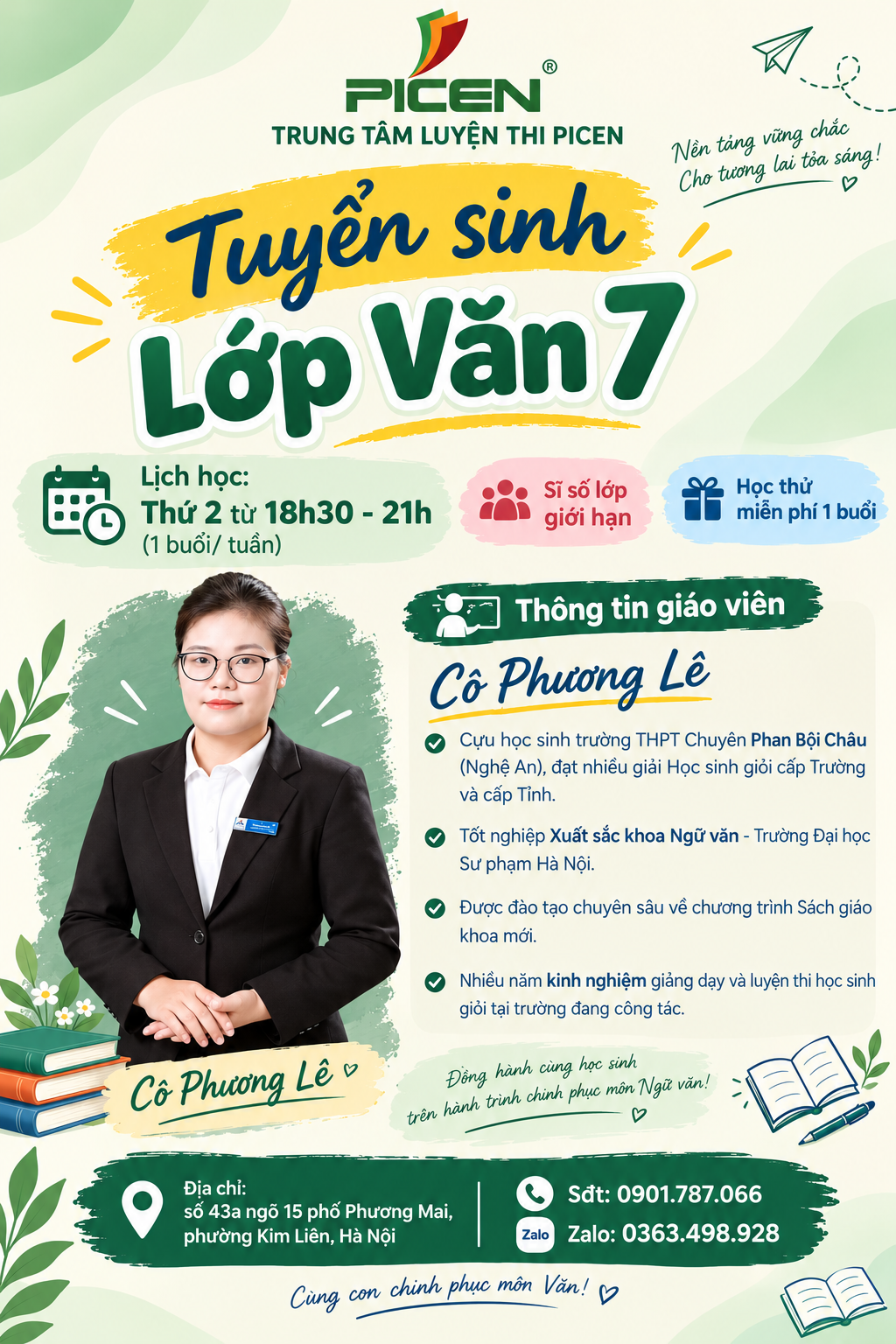 Tuyển sinh lớp Văn 7 năm học 2026-2027”