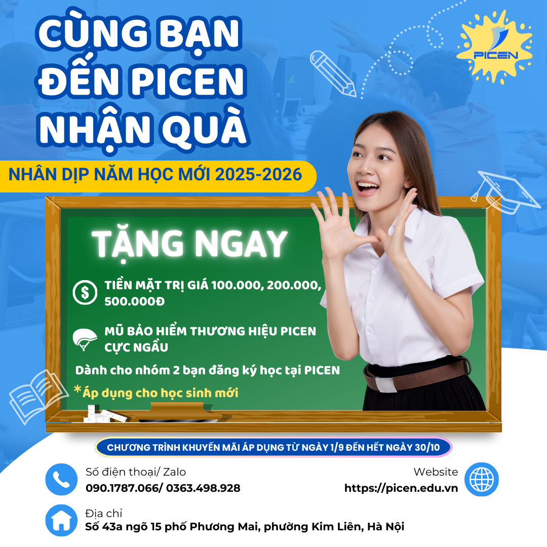 Cùng bạn đến PICEN – Nhận quà cực chất nhân dịp năm học mới 2025–2026