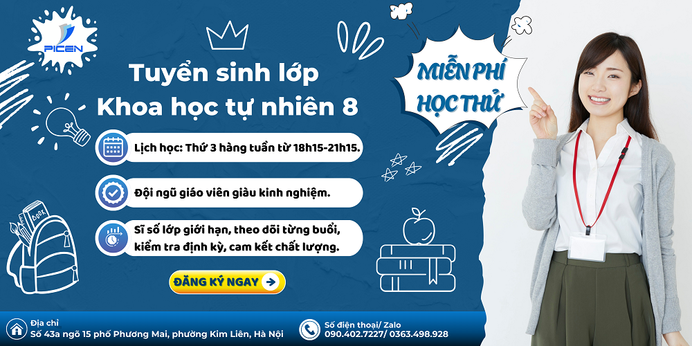 TUYỂN SINH LỚP KHOA HỌC TỰ NHIÊN 8